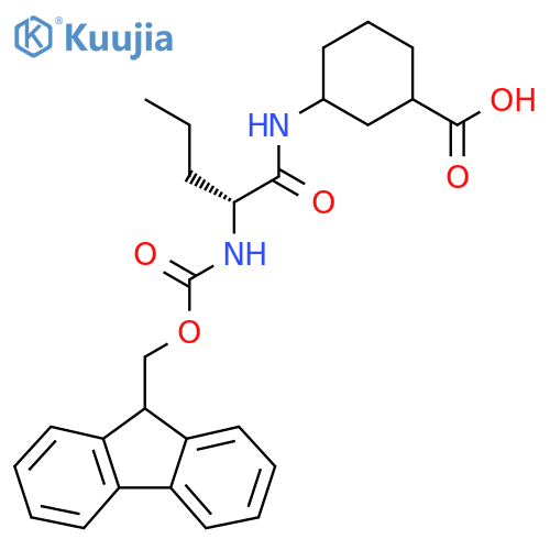 3-(2R)-2-({(9H-fluoren-9-yl)methoxycarbonyl}amino)pentanamidocyclohexane-1-carboxylic acid structure