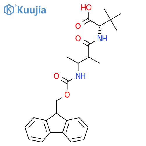 (2S)-2-3-({(9H-fluoren-9-yl)methoxycarbonyl}amino)-2-methylbutanamido-3,3-dimethylbutanoic acid structure