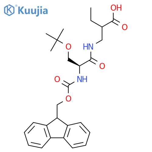 2-{(2S)-3-(tert-butoxy)-2-({(9H-fluoren-9-yl)methoxycarbonyl}amino)propanamidomethyl}butanoic acid structure