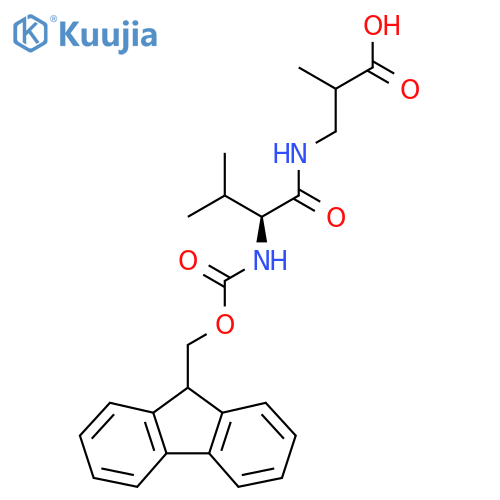3-(2S)-2-({(9H-fluoren-9-yl)methoxycarbonyl}amino)-3-methylbutanamido-2-methylpropanoic acid structure