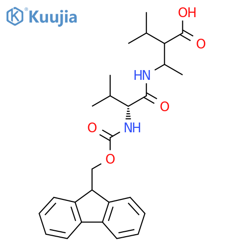 3-(2R)-2-({(9H-fluoren-9-yl)methoxycarbonyl}amino)-3-methylbutanamido-2-(propan-2-yl)butanoic acid structure