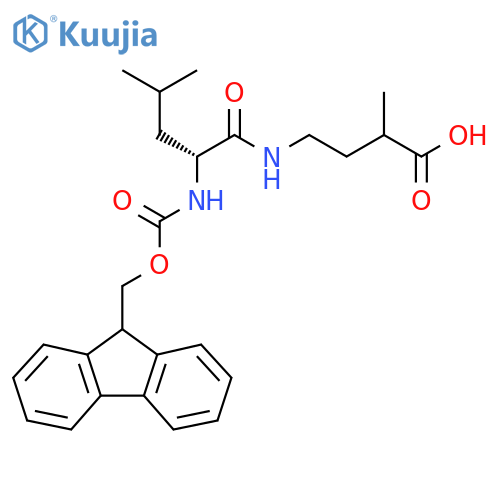 4-(2R)-2-({(9H-fluoren-9-yl)methoxycarbonyl}amino)-4-methylpentanamido-2-methylbutanoic acid structure