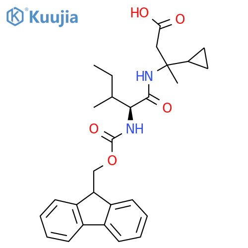 3-cyclopropyl-3-(2S)-2-({(9H-fluoren-9-yl)methoxycarbonyl}amino)-3-methylpentanamidobutanoic acid structure