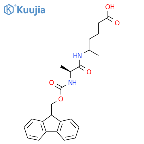 5-(2S)-2-({(9H-fluoren-9-yl)methoxycarbonyl}amino)propanamidohexanoic acid structure