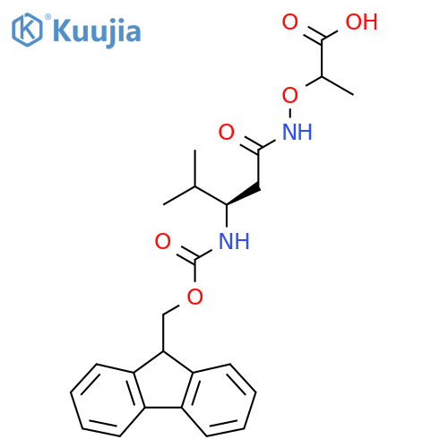 2-{(3R)-3-({(9H-fluoren-9-yl)methoxycarbonyl}amino)-4-methylpentanamidooxy}propanoic acid structure