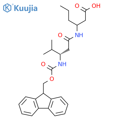 3-(3S)-3-({(9H-fluoren-9-yl)methoxycarbonyl}amino)-4-methylpentanamidohexanoic acid structure