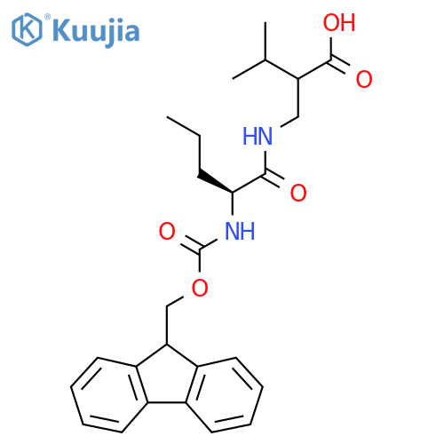 2-{(2S)-2-({(9H-fluoren-9-yl)methoxycarbonyl}amino)pentanamidomethyl}-3-methylbutanoic acid structure