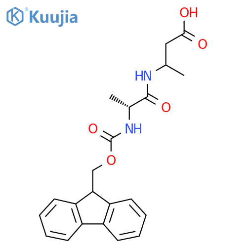 3-(2R)-2-({(9H-fluoren-9-yl)methoxycarbonyl}amino)propanamidobutanoic acid structure