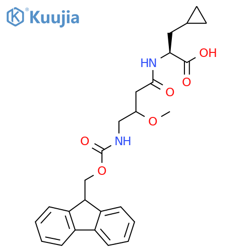 (2S)-3-cyclopropyl-2-4-({(9H-fluoren-9-yl)methoxycarbonyl}amino)-3-methoxybutanamidopropanoic acid structure
