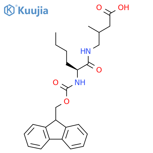 4-(2S)-2-({(9H-fluoren-9-yl)methoxycarbonyl}amino)hexanamido-3-methylbutanoic acid structure