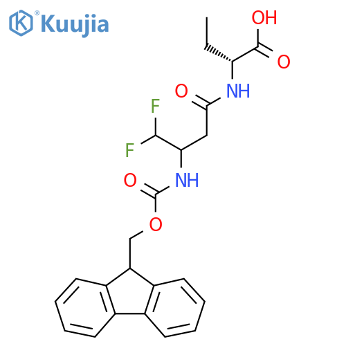 (2R)-2-3-({(9H-fluoren-9-yl)methoxycarbonyl}amino)-4,4-difluorobutanamidobutanoic acid structure