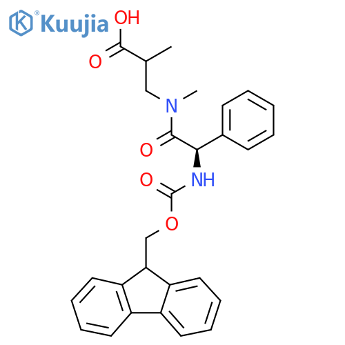 3-(2R)-2-({(9H-fluoren-9-yl)methoxycarbonyl}amino)-N-methyl-2-phenylacetamido-2-methylpropanoic acid structure