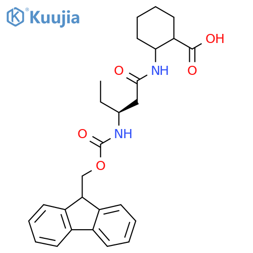 2-(3S)-3-({(9H-fluoren-9-yl)methoxycarbonyl}amino)pentanamidocyclohexane-1-carboxylic acid structure