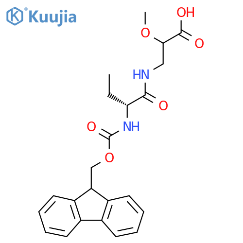 3-(2R)-2-({(9H-fluoren-9-yl)methoxycarbonyl}amino)butanamido-2-methoxypropanoic acid structure
