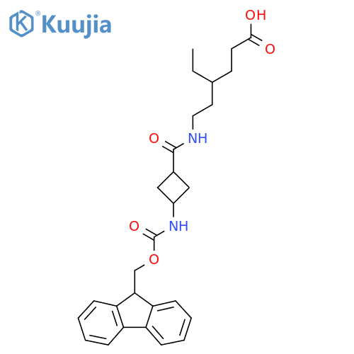 4-ethyl-6-{(1s,3s)-3-({(9H-fluoren-9-yl)methoxycarbonyl}amino)cyclobutylformamido}hexanoic acid structure