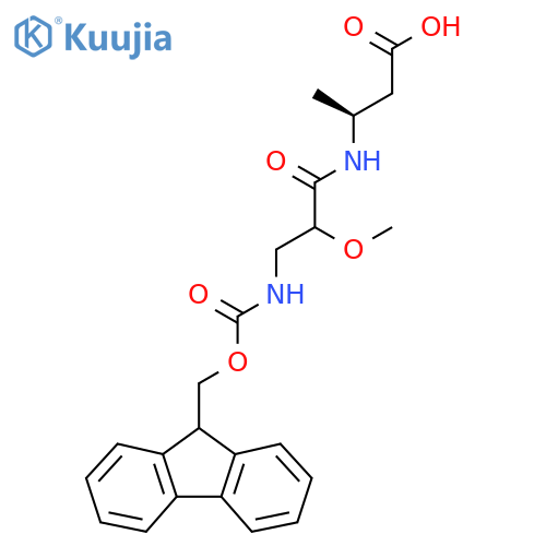 (3S)-3-3-({(9H-fluoren-9-yl)methoxycarbonyl}amino)-2-methoxypropanamidobutanoic acid structure