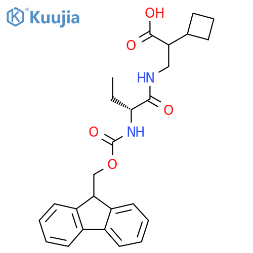 2-cyclobutyl-3-(2R)-2-({(9H-fluoren-9-yl)methoxycarbonyl}amino)butanamidopropanoic acid structure