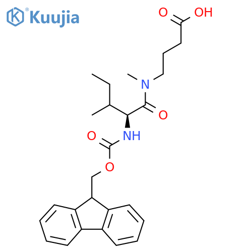 4-(2S)-2-({(9H-fluoren-9-yl)methoxycarbonyl}amino)-N,3-dimethylpentanamidobutanoic acid structure