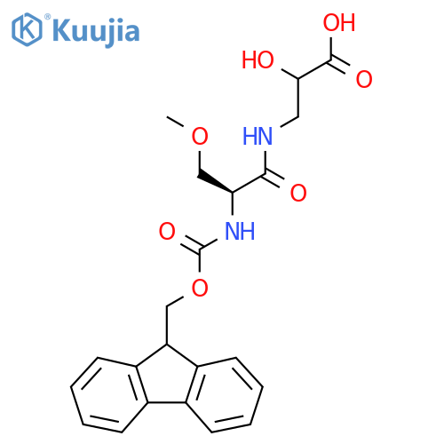 3-(2S)-2-({(9H-fluoren-9-yl)methoxycarbonyl}amino)-3-methoxypropanamido-2-hydroxypropanoic acid structure