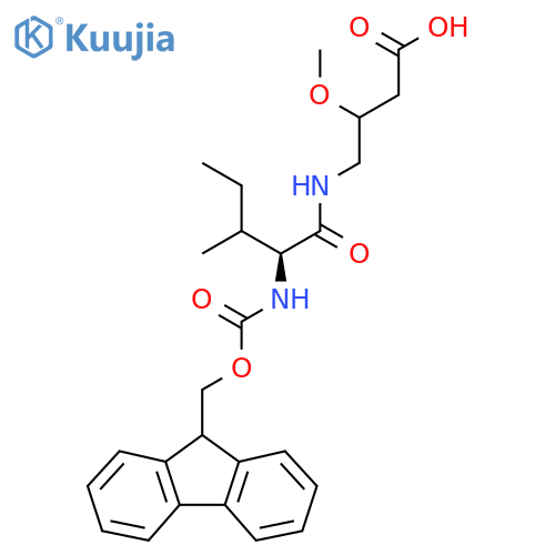4-(2S)-2-({(9H-fluoren-9-yl)methoxycarbonyl}amino)-3-methylpentanamido-3-methoxybutanoic acid structure