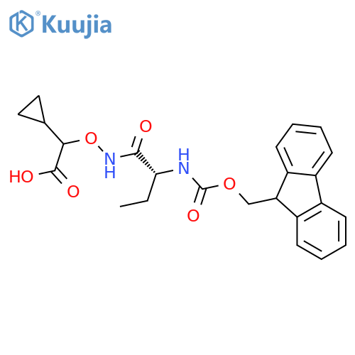 2-cyclopropyl-2-{(2R)-2-({(9H-fluoren-9-yl)methoxycarbonyl}amino)butanamidooxy}acetic acid structure