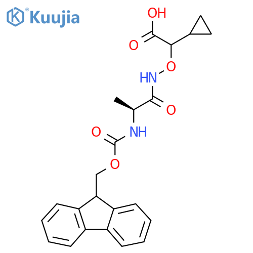 2-cyclopropyl-2-{(2S)-2-({(9H-fluoren-9-yl)methoxycarbonyl}amino)propanamidooxy}acetic acid structure