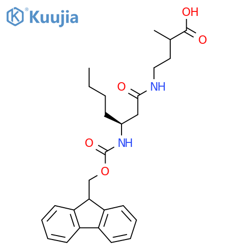 4-(3S)-3-({(9H-fluoren-9-yl)methoxycarbonyl}amino)heptanamido-2-methylbutanoic acid structure