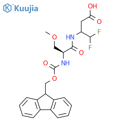 3-(2S)-2-({(9H-fluoren-9-yl)methoxycarbonyl}amino)-3-methoxypropanamido-4,4-difluorobutanoic acid structure