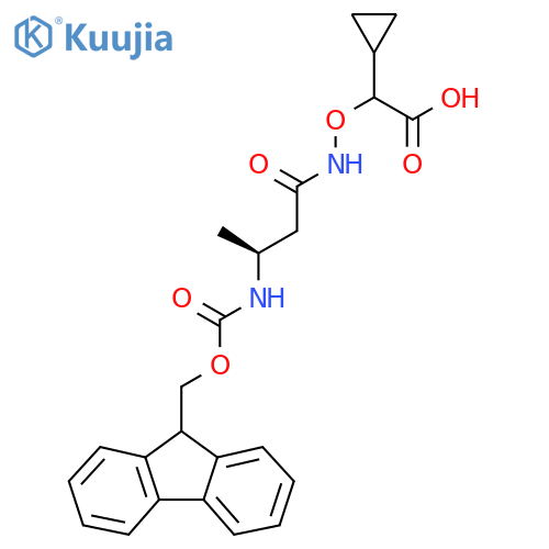 2-cyclopropyl-2-{(3S)-3-({(9H-fluoren-9-yl)methoxycarbonyl}amino)butanamidooxy}acetic acid structure