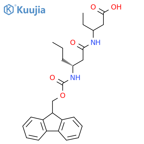 3-(3R)-3-({(9H-fluoren-9-yl)methoxycarbonyl}amino)hexanamidopentanoic acid structure