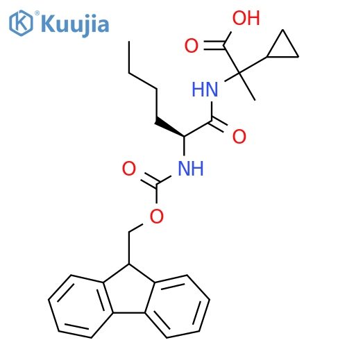 2-cyclopropyl-2-(2S)-2-({(9H-fluoren-9-yl)methoxycarbonyl}amino)hexanamidopropanoic acid structure