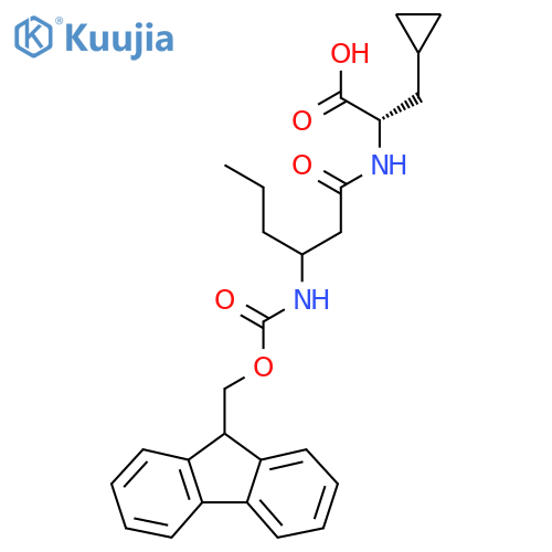 (2S)-3-cyclopropyl-2-3-({(9H-fluoren-9-yl)methoxycarbonyl}amino)hexanamidopropanoic acid structure