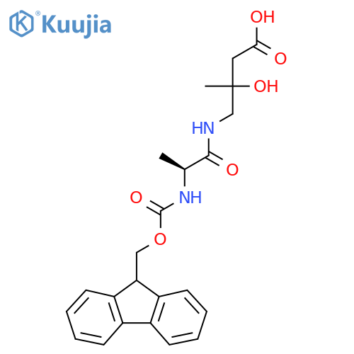 4-(2S)-2-({(9H-fluoren-9-yl)methoxycarbonyl}amino)propanamido-3-hydroxy-3-methylbutanoic acid structure