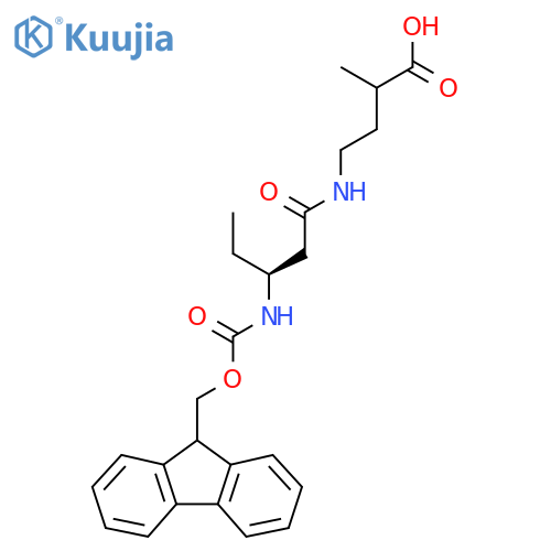 4-(3S)-3-({(9H-fluoren-9-yl)methoxycarbonyl}amino)pentanamido-2-methylbutanoic acid structure