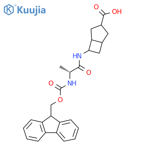 6-(2R)-2-({(9H-fluoren-9-yl)methoxycarbonyl}amino)propanamidobicyclo3.2.0heptane-3-carboxylic acid structure