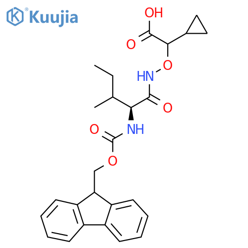 2-cyclopropyl-2-{(2S)-2-({(9H-fluoren-9-yl)methoxycarbonyl}amino)-3-methylpentanamidooxy}acetic acid structure