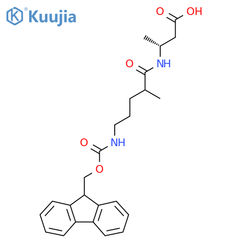 (3R)-3-5-({(9H-fluoren-9-yl)methoxycarbonyl}amino)-2-methylpentanamidobutanoic acid structure