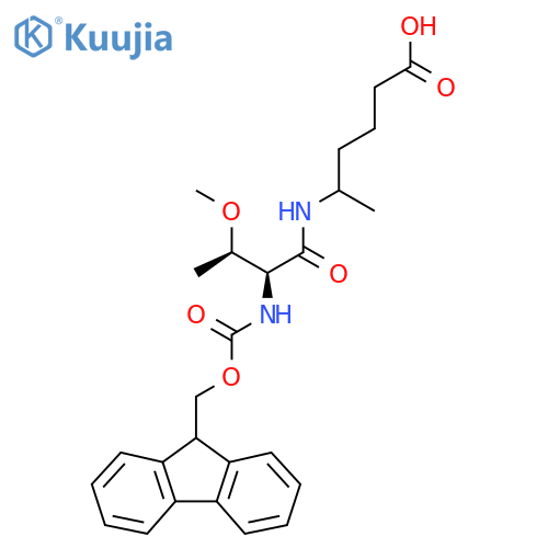 5-(2S,3R)-2-({(9H-fluoren-9-yl)methoxycarbonyl}amino)-3-methoxybutanamidohexanoic acid structure