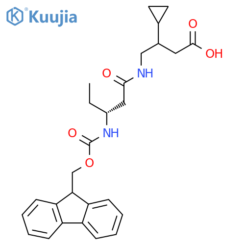 3-cyclopropyl-4-(3R)-3-({(9H-fluoren-9-yl)methoxycarbonyl}amino)pentanamidobutanoic acid structure