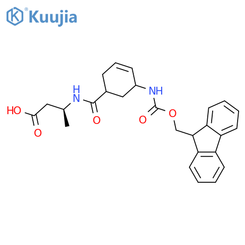(3S)-3-{5-({(9H-fluoren-9-yl)methoxycarbonyl}amino)cyclohex-3-en-1-ylformamido}butanoic acid structure