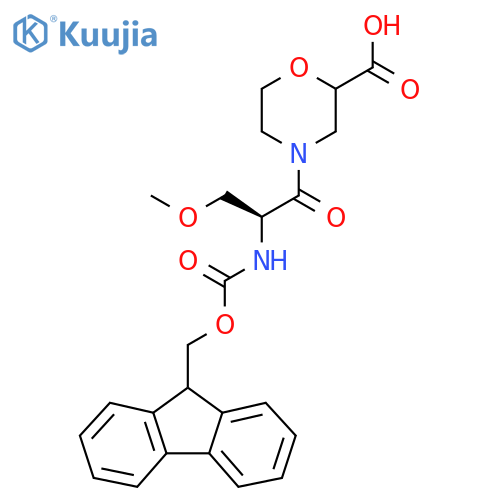 4-(2S)-2-({(9H-fluoren-9-yl)methoxycarbonyl}amino)-3-methoxypropanoylmorpholine-2-carboxylic acid structure