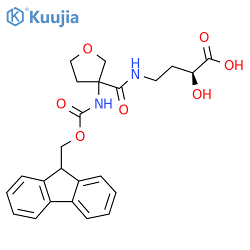 (2S)-4-{3-({(9H-fluoren-9-yl)methoxycarbonyl}amino)oxolan-3-ylformamido}-2-hydroxybutanoic acid structure