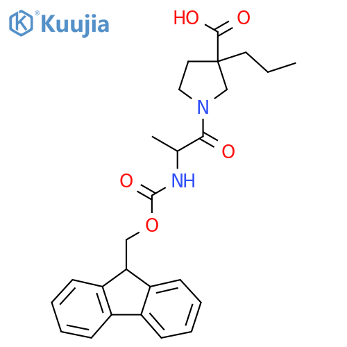 1-2-({(9H-fluoren-9-yl)methoxycarbonyl}amino)propanoyl-3-propylpyrrolidine-3-carboxylic acid structure