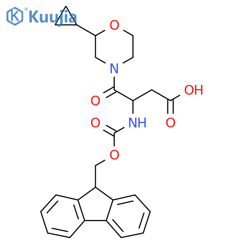 4-(2-cyclopropylmorpholin-4-yl)-3-({(9H-fluoren-9-yl)methoxycarbonyl}amino)-4-oxobutanoic acid structure
