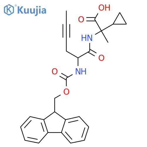 2-cyclopropyl-2-2-({(9H-fluoren-9-yl)methoxycarbonyl}amino)hex-4-ynamidopropanoic acid structure