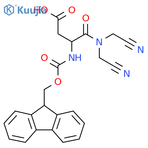 3-bis(cyanomethyl)carbamoyl-3-({(9H-fluoren-9-yl)methoxycarbonyl}amino)propanoic acid structure