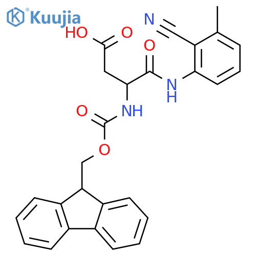 3-(2-cyano-3-methylphenyl)carbamoyl-3-({(9H-fluoren-9-yl)methoxycarbonyl}amino)propanoic acid structure