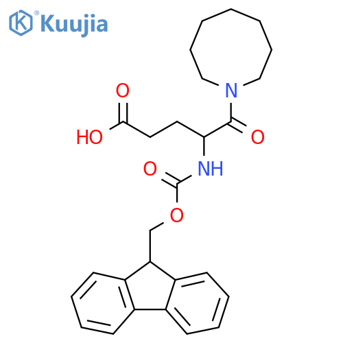 5-(azocan-1-yl)-4-({(9H-fluoren-9-yl)methoxycarbonyl}amino)-5-oxopentanoic acid structure