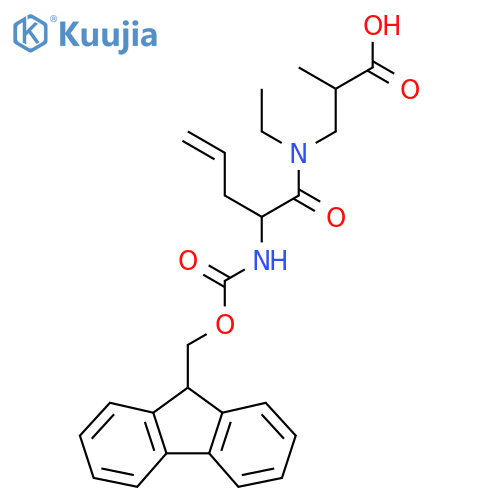3-N-ethyl-2-({(9H-fluoren-9-yl)methoxycarbonyl}amino)pent-4-enamido-2-methylpropanoic acid structure