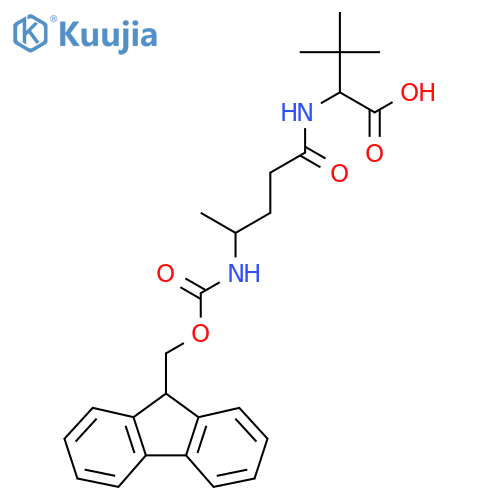 2-4-({(9H-fluoren-9-yl)methoxycarbonyl}amino)pentanamido-3,3-dimethylbutanoic acid structure
